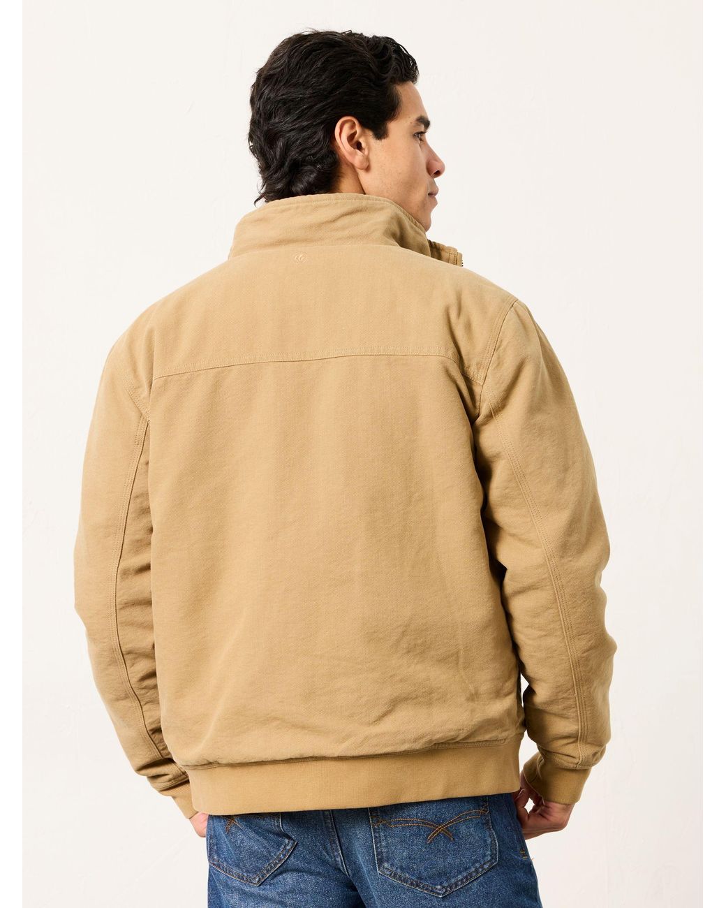 FatFace Natural Harrington Bomber Jacket for men