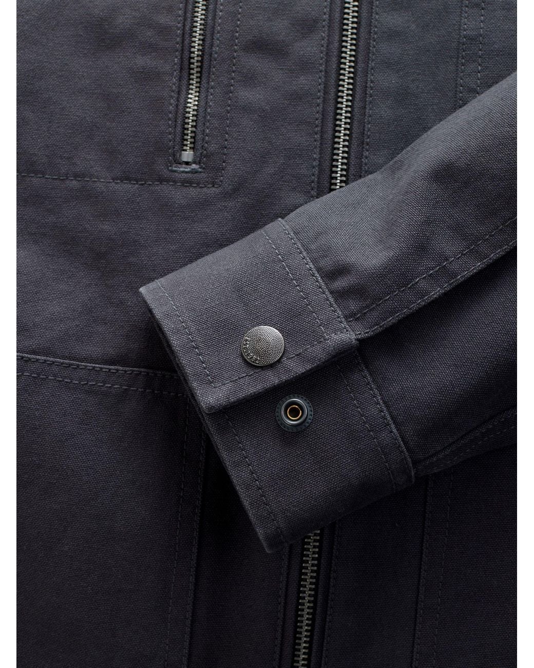 Next Black Charcoal Canvas Chore Jacket for men