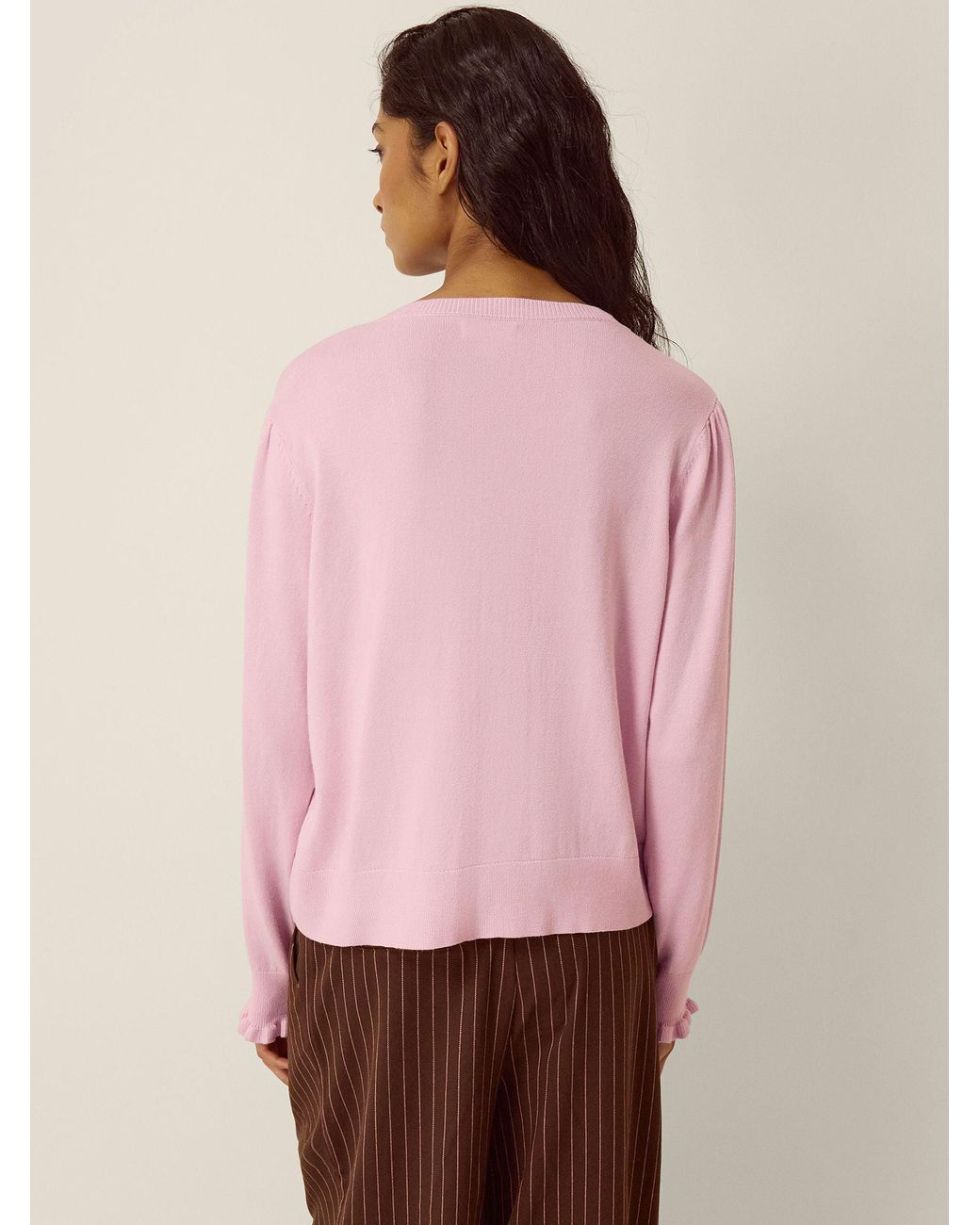 Monsoon Pink Ruby Frill Cardigan