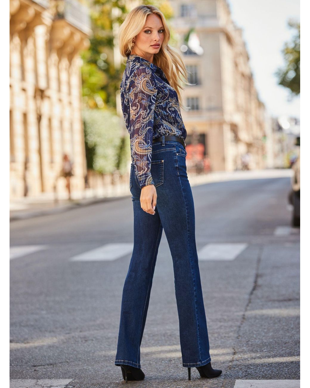 Sosandar Blue Bootcut Jeans
