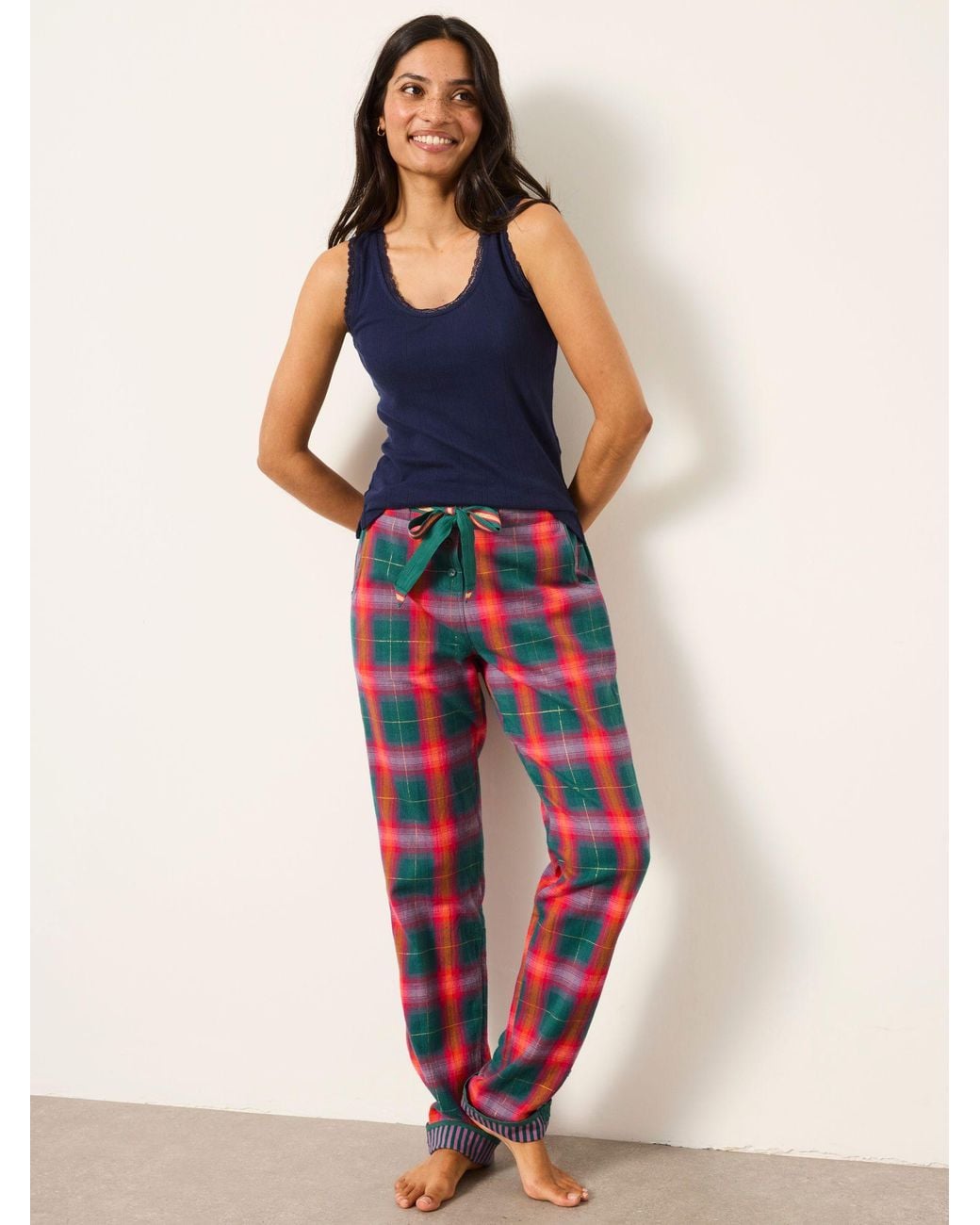 FatFace Multicolor Eva Jewel Check Pyjama Bottoms