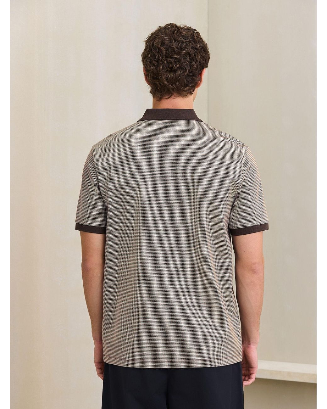Next Gray Pattern Polo Shirt for men