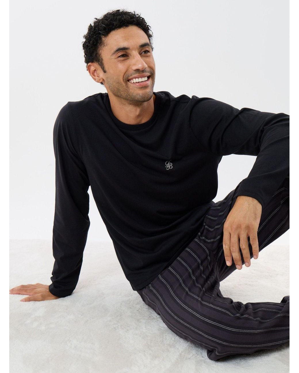 Threadbare Blue Sleeved Top & Trouser Pyjamas Set for men
