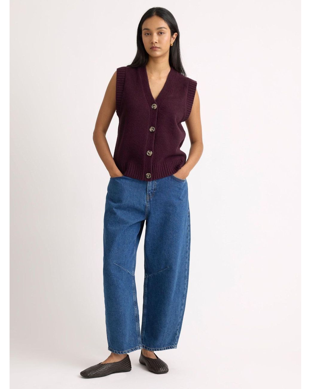 Albaray Purple Cosy Button Tank