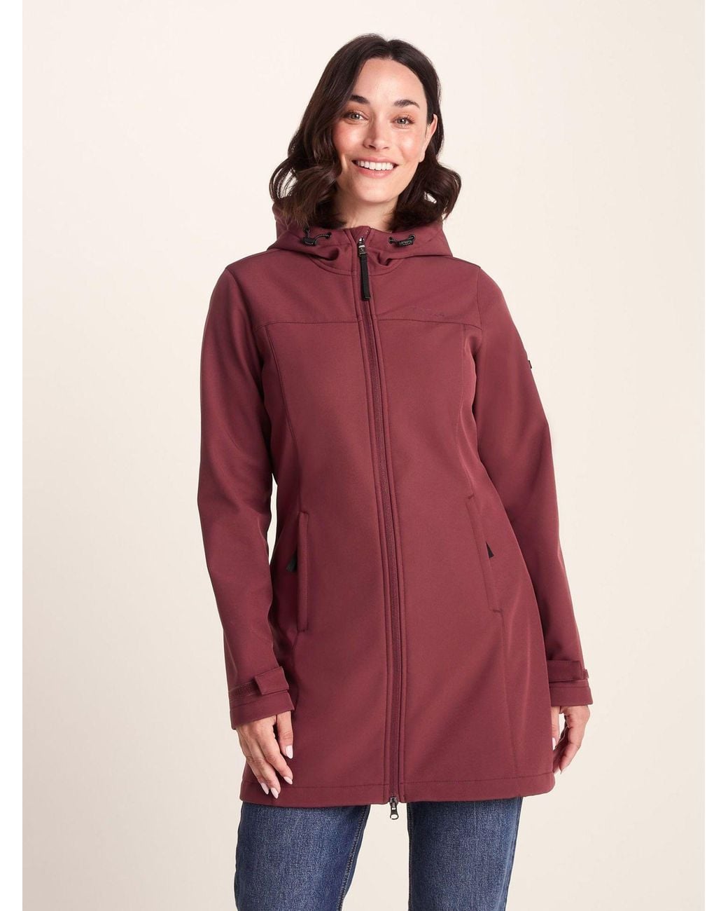 TOG24 Purple Tog 24 Long Keld Shower Resistant Hooded Softshell Jacket