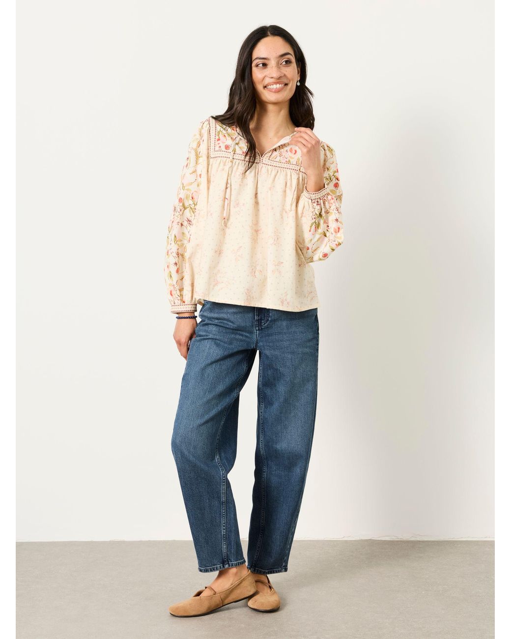 FatFace Natural Tandy Petite Blouse