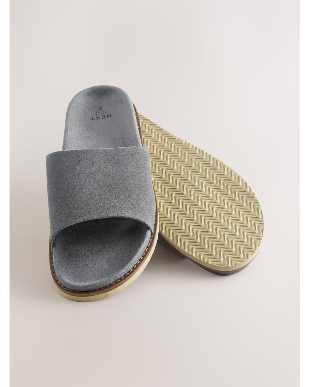 Next Gray Smart Suede Sliders for men