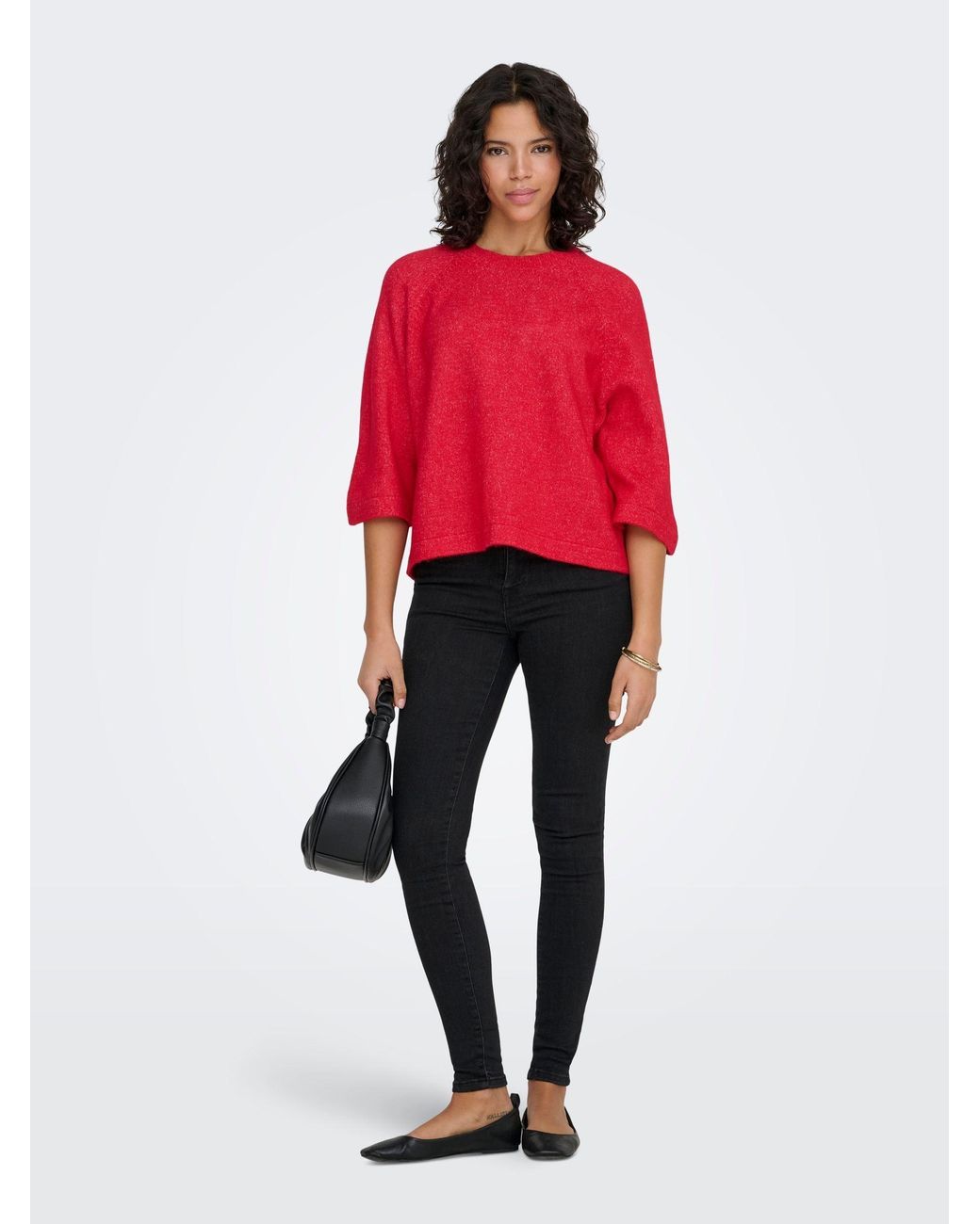 ONLY Red 3/4 Sleeve Jumper