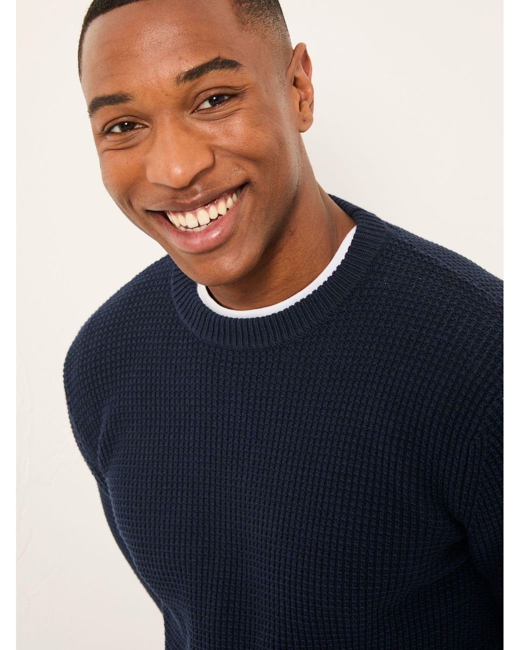 FatFace Blue Penrith Crew Neck Knitted Jumper for men