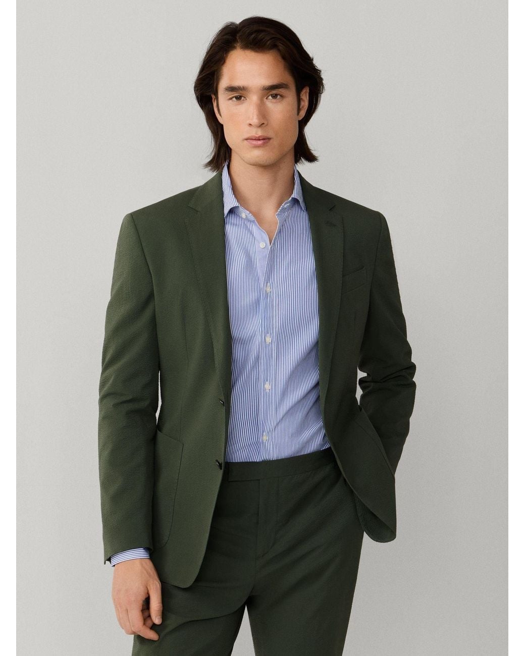 Hackett Green Seersucker Blazer for men