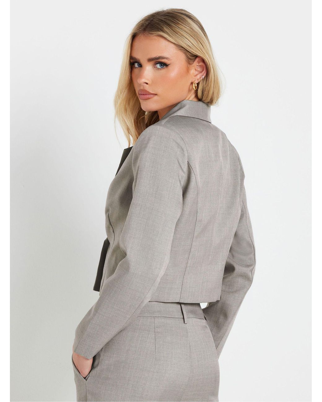 PixieGirl Petite Gray 2 Buttoned Short Jacket