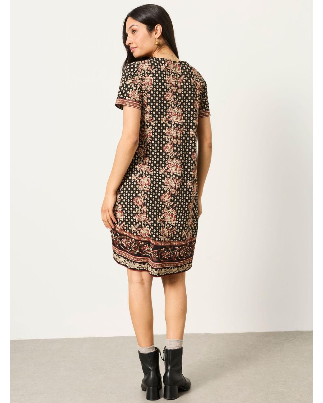 FatFace Natural Simone Petite Floral Jersey Dress
