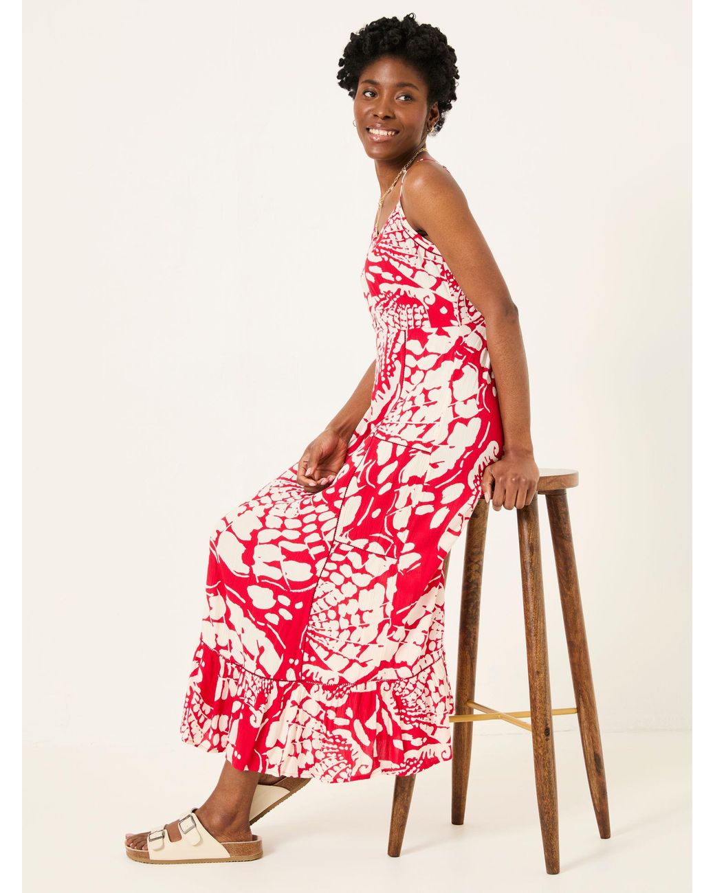 FatFace Green Mae Midi Dress