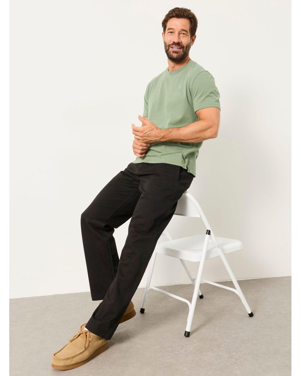 FatFace Black Carbis Relaxed Fit Chinos for men