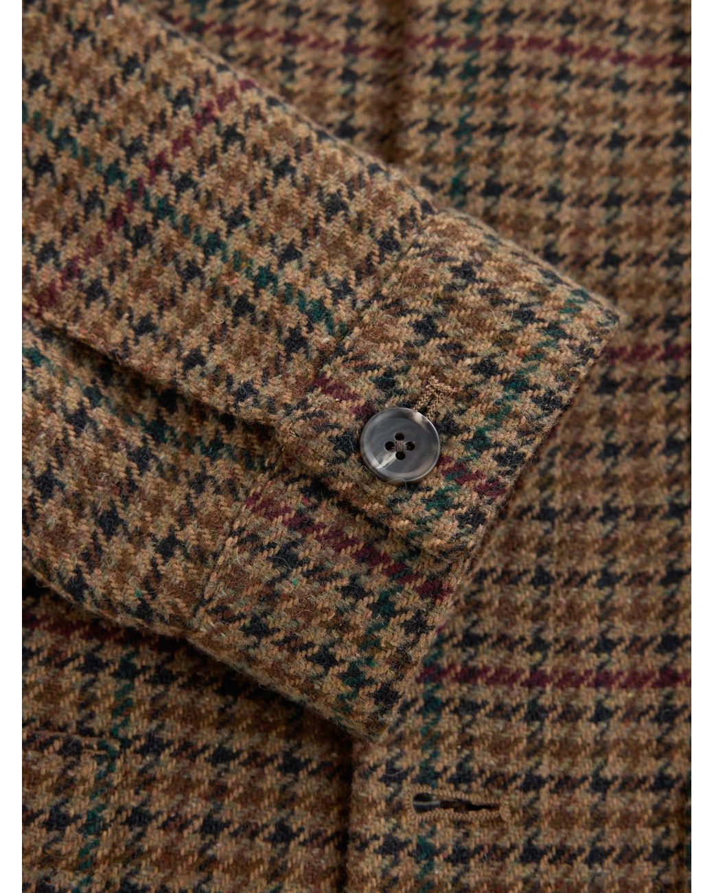Next Brown Dogtooth Chore Jacket With Wool for men