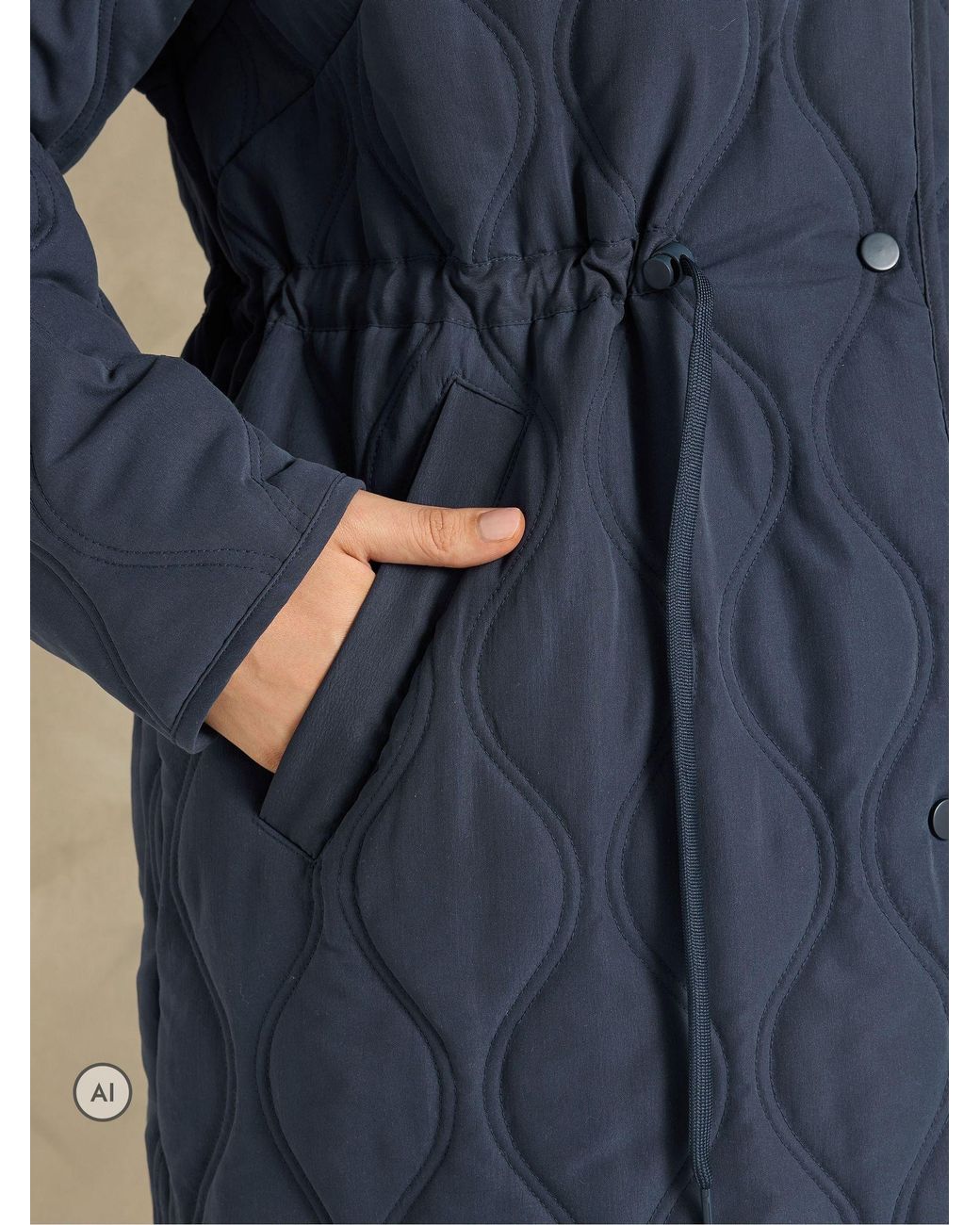 Evans Blue Quilted Short Jacket