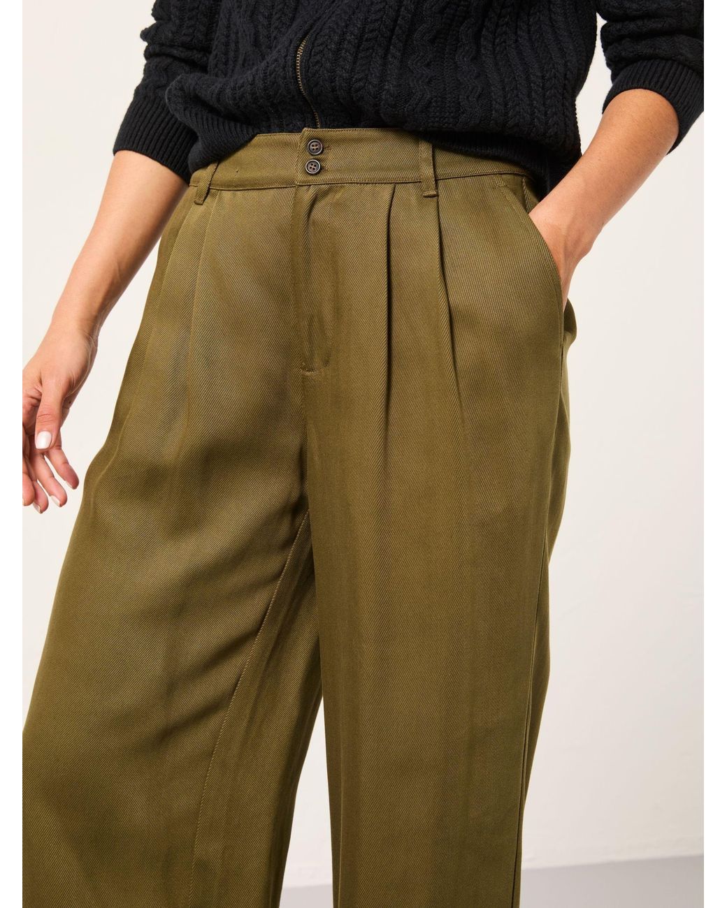 FatFace Green Ginger Wide Leg Trousers