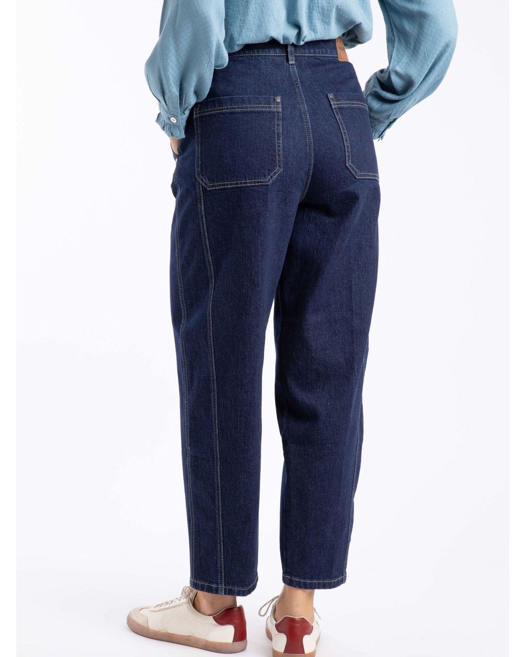 Weird Fish Blue Beryl Barrel Jeans