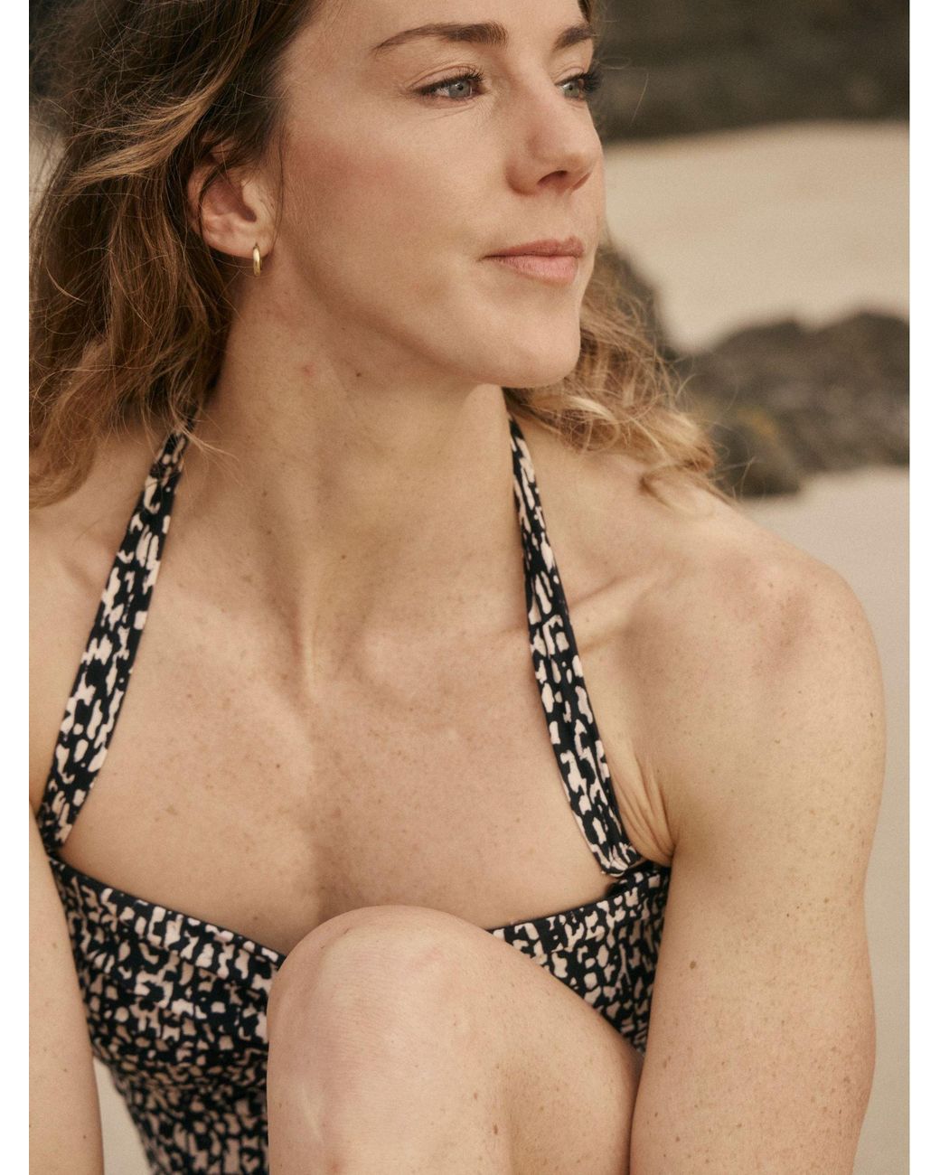 FatFace Black Zuri Bandeau Tankini