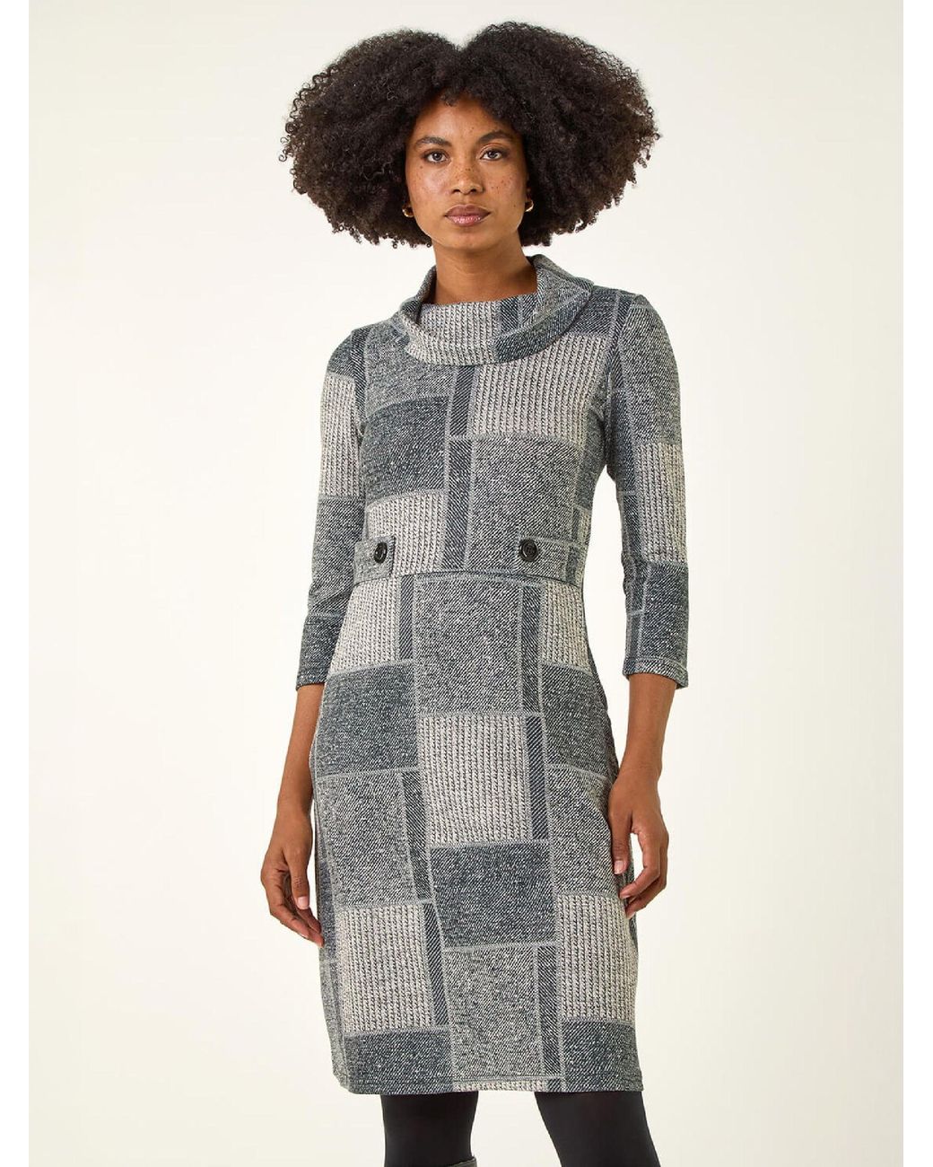Roman White Jacquard Patchwork Dress