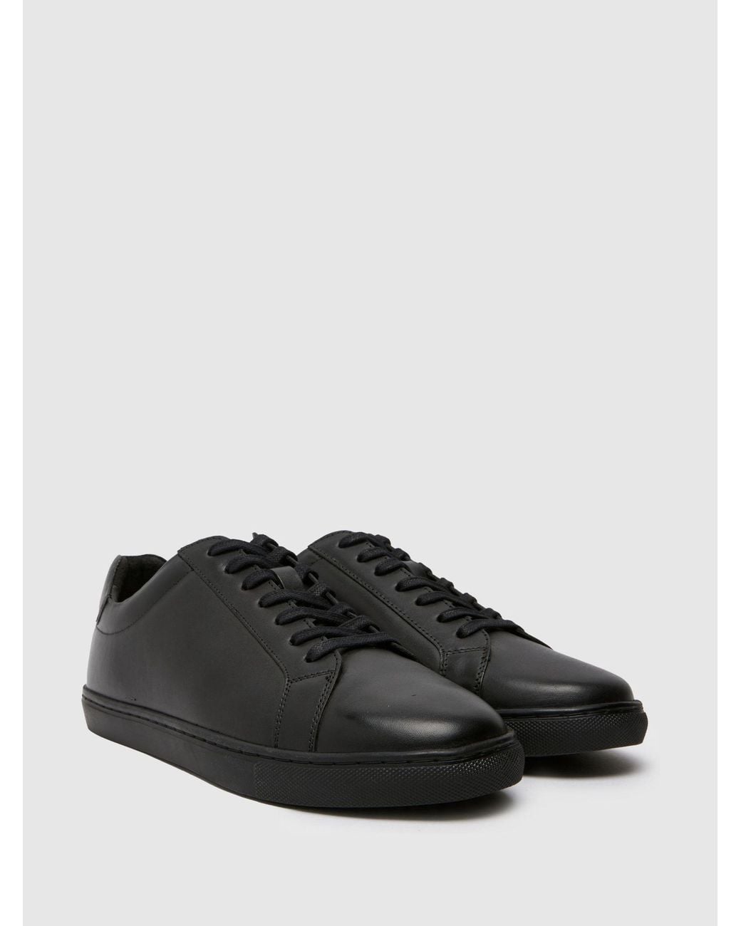 Schuh Black Wayne Leather Trainers for men