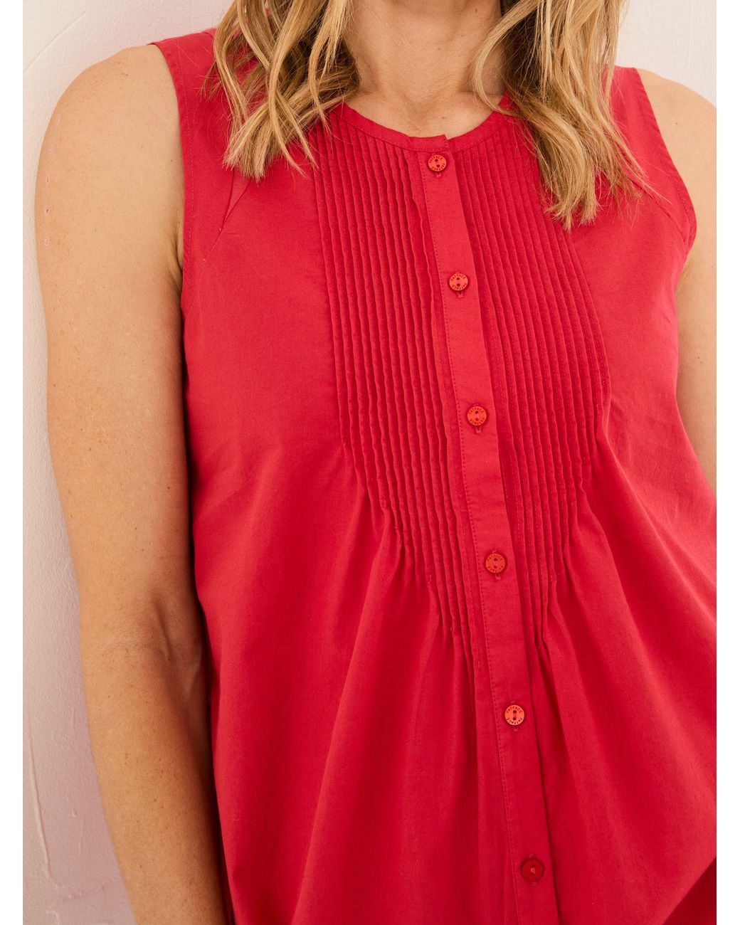 FatFace Red Lauren Longline Top