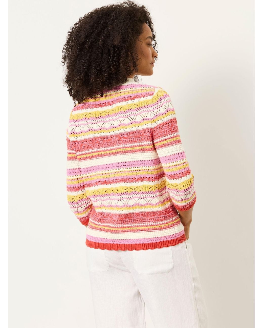 FatFace Red Rosalie Stripe Knitted Jumper