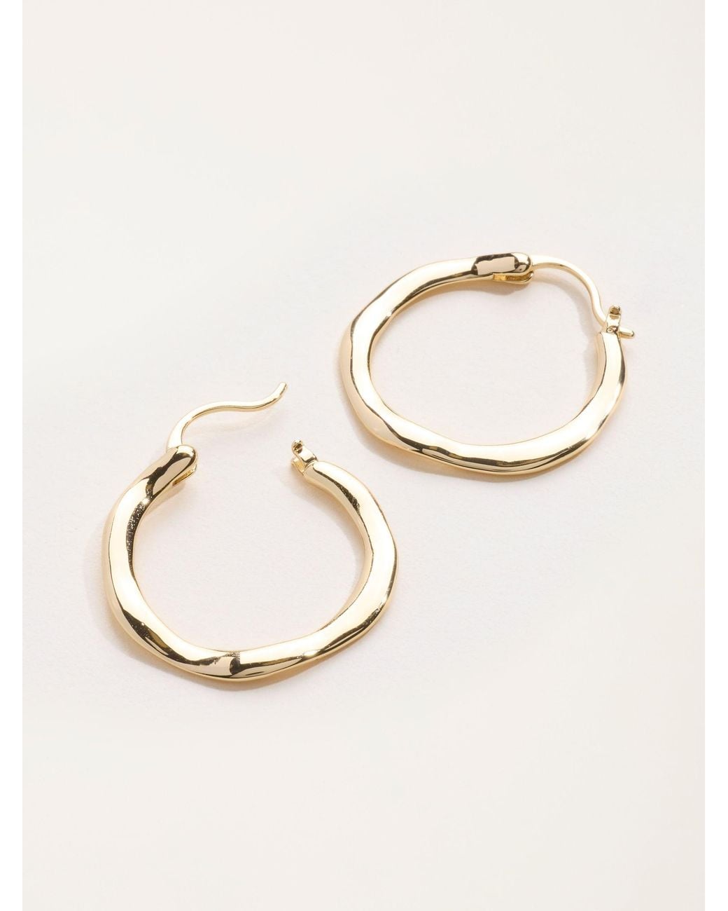 FatFace Black Hammered Hoop Earrings