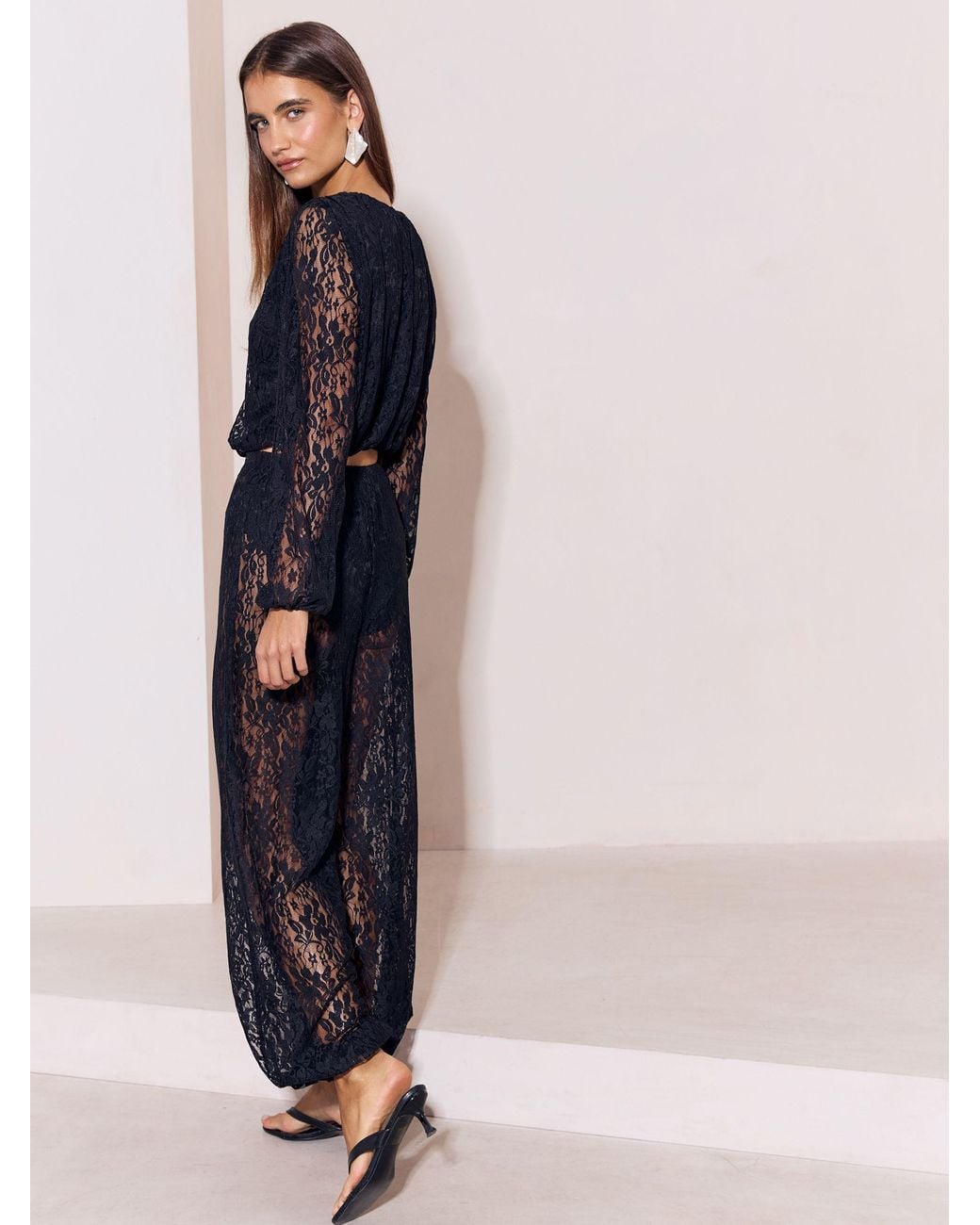 Lace Balloo Color Lipsy Lace Balloon Trousers in Blue | Lyst