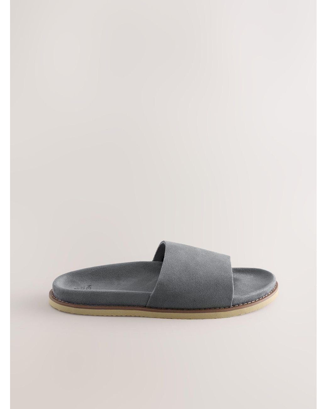 Next Gray Smart Suede Sliders for men