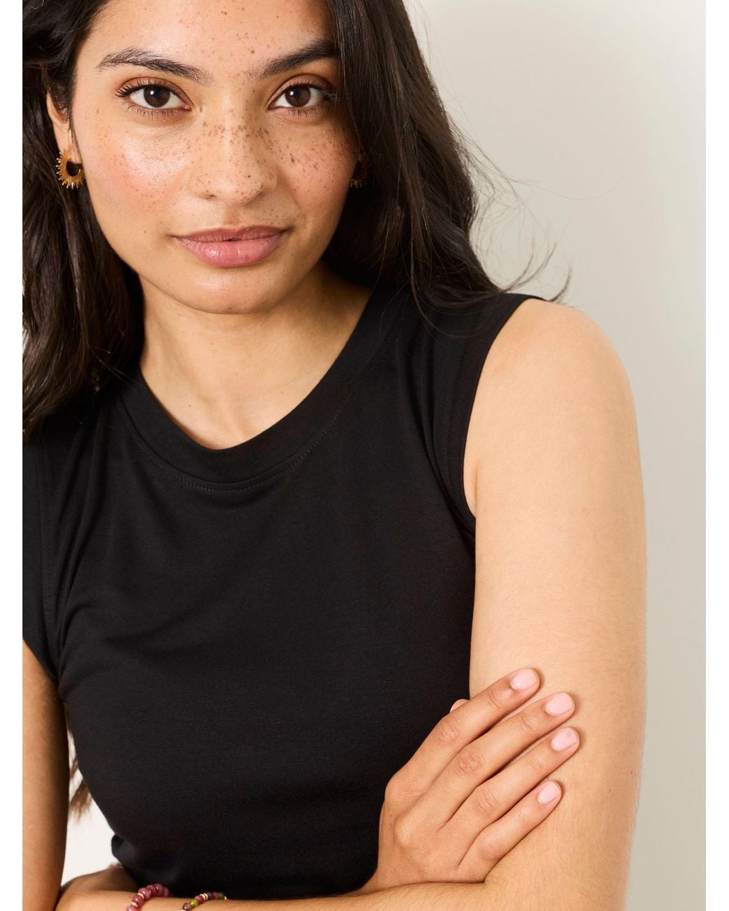 FatFace Black Ruby Ruched Top
