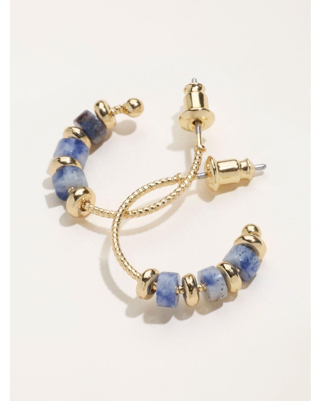 FatFace Natural Fatface Stone Hoop Earrings