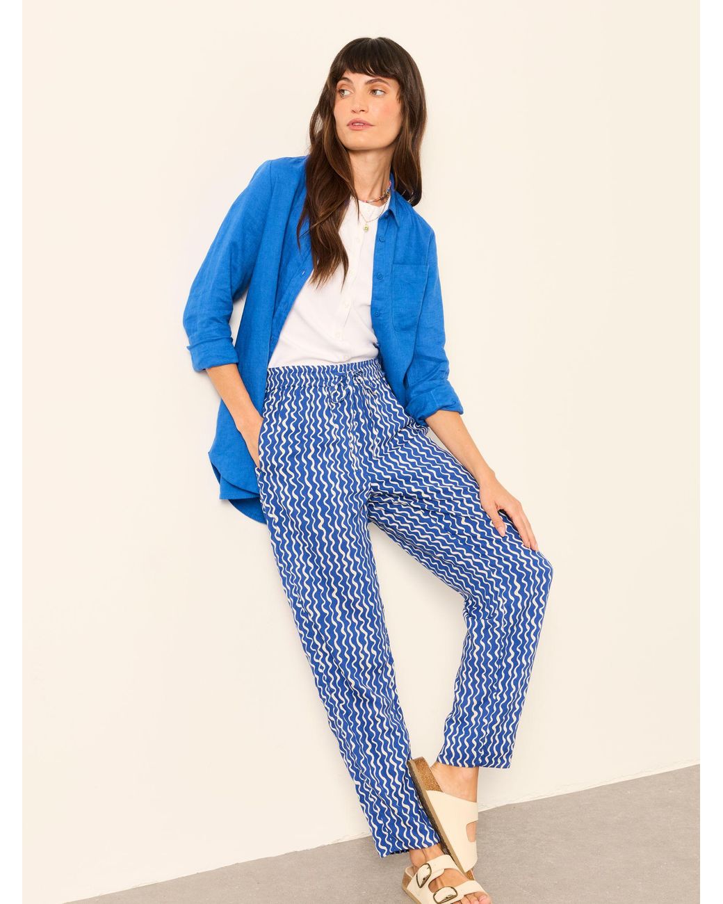 FatFace Blue Tapered Trousers