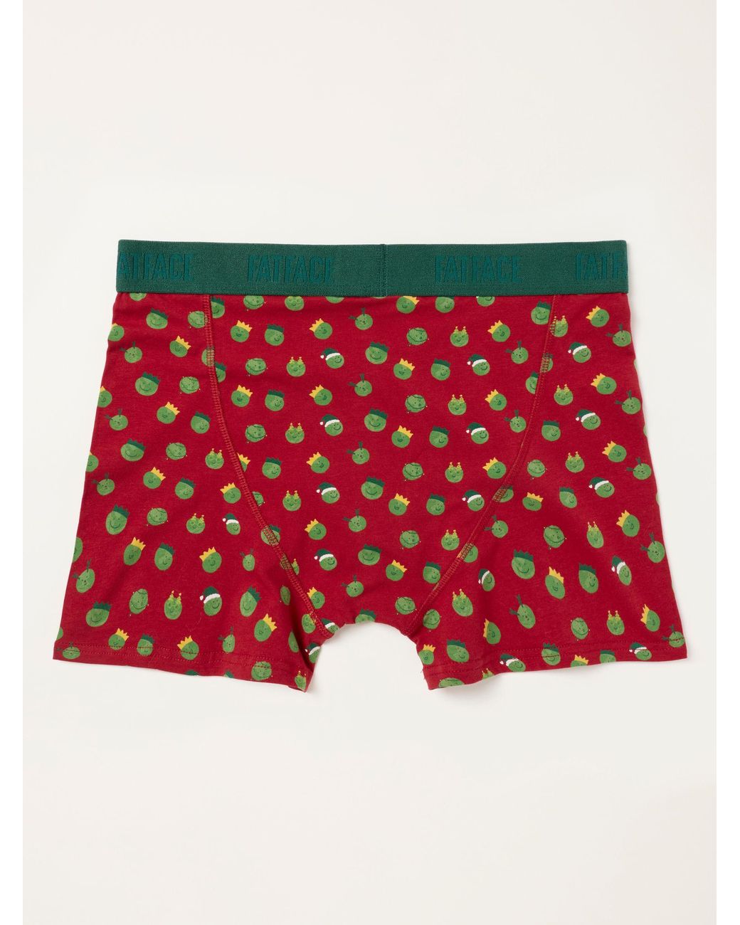 FatFace Red Fatface Festive Brussels Sprout Boxers for men