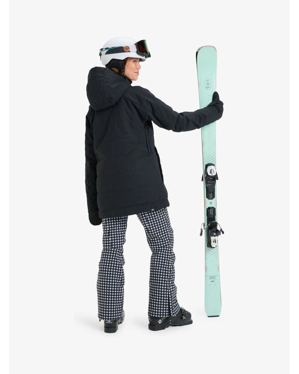 Roxy Blue Radiant Lines Overhead Logo Ski Jacket