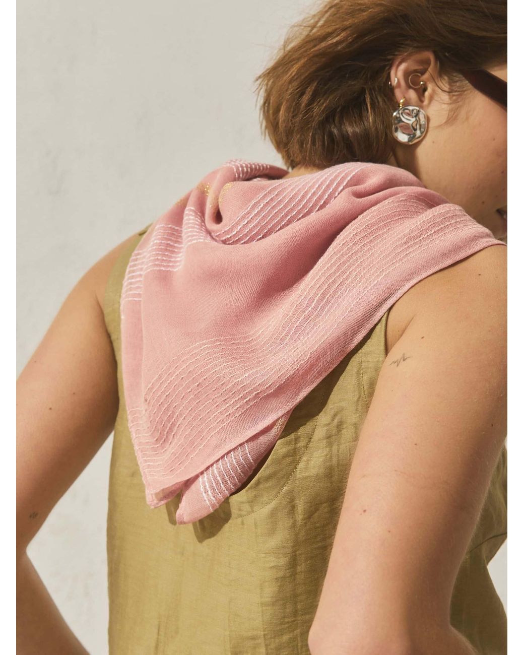 Next Pink Sparkle Stripe Lightweight Scarf