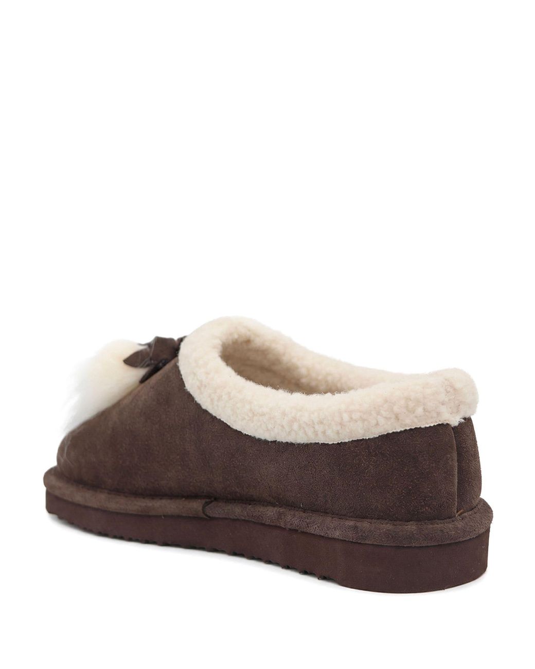 Faline Deviantart Jones Bootmaker Faline Luxury Leather Fur Tassel Slippers in Brown | Lyst