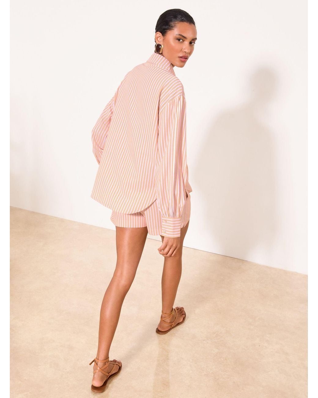 Lipsy Pink Striped Button Down Shirt