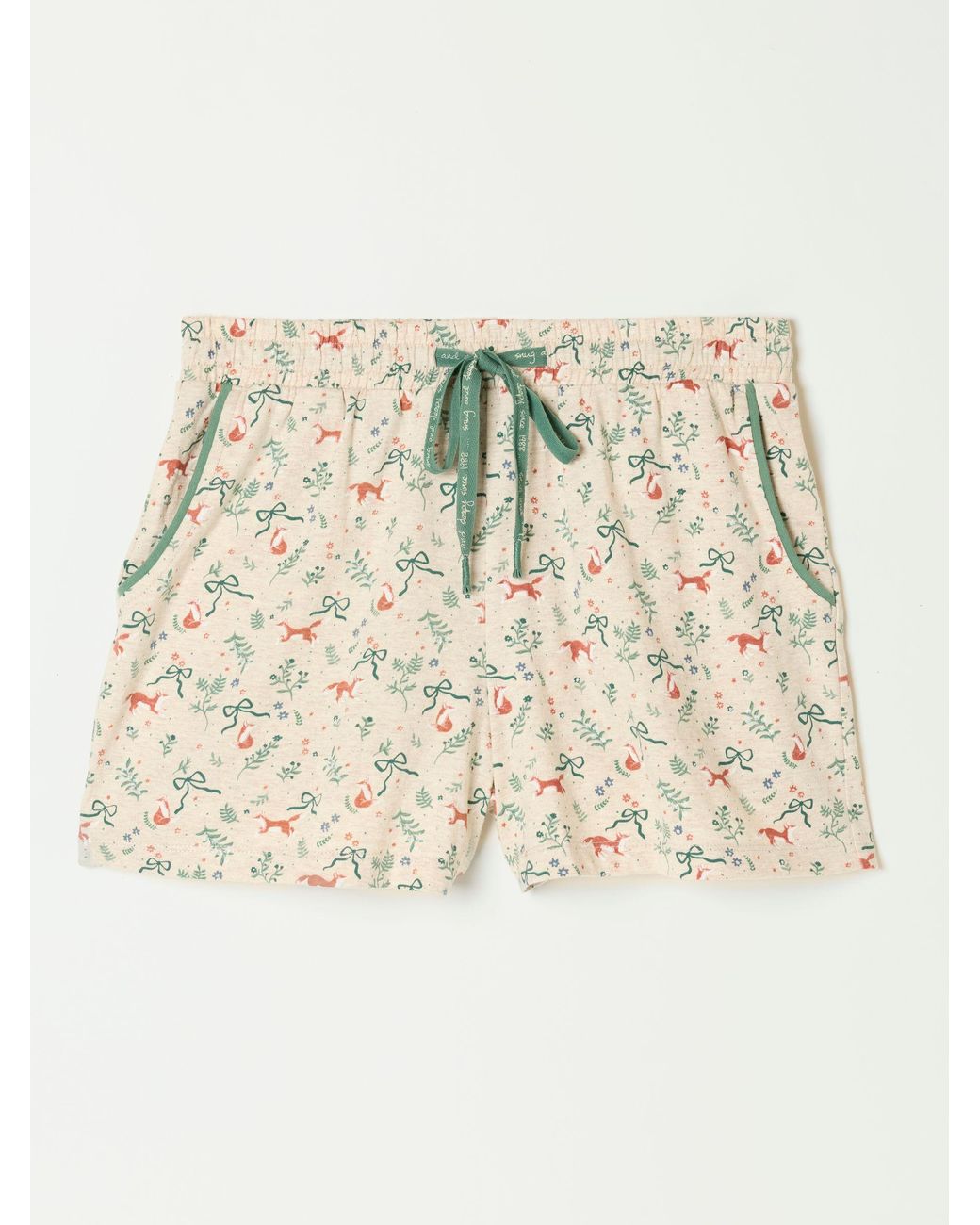 FatFace Natural Fox Print Jersey Pyjama Shorts