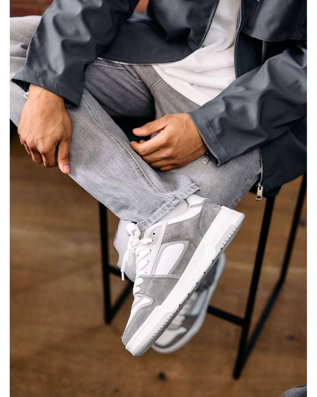 Cleens White Layup Trainers for men