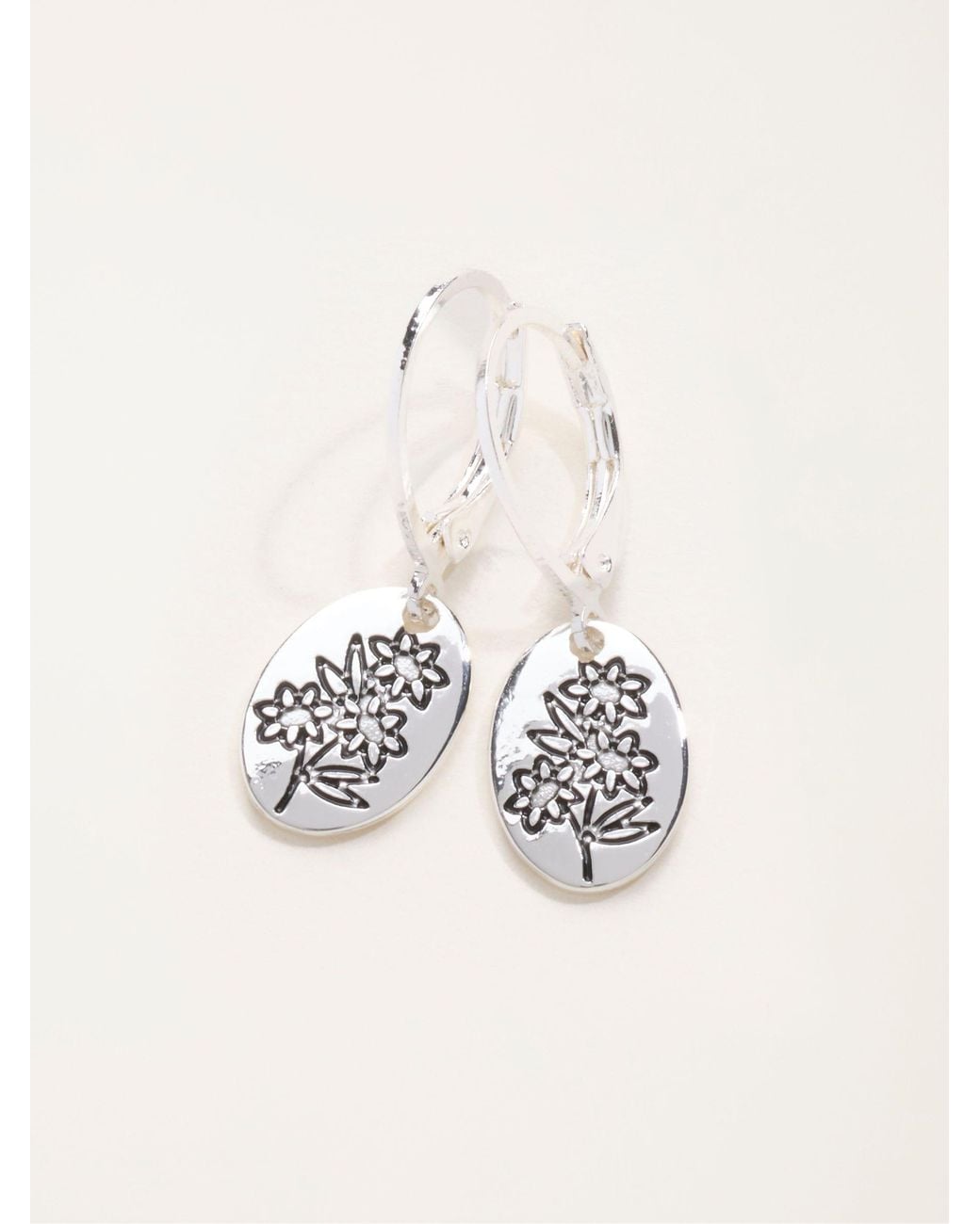 FatFace Natural Fatface Floral Disc Earrings