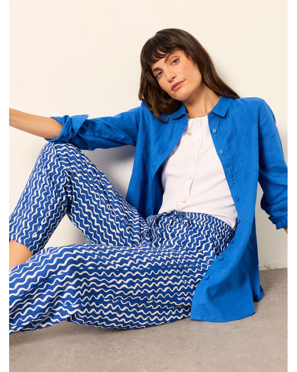 FatFace Blue Tapered Trousers