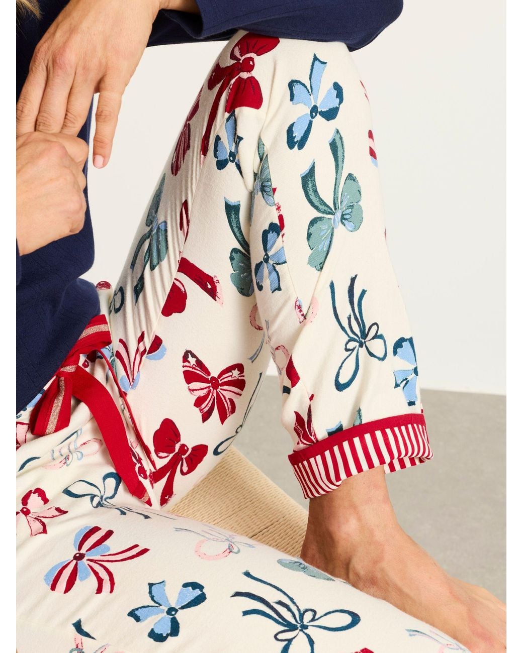 FatFace White Eva Bow Pyjama Bottoms