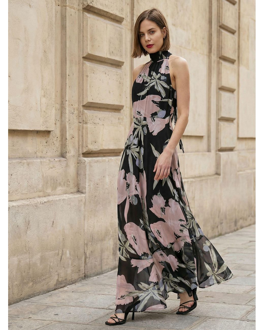 chinese dress ladies Anja Frill Trim Maxi Dress Print Orange White– Selfie Leslie main image 1