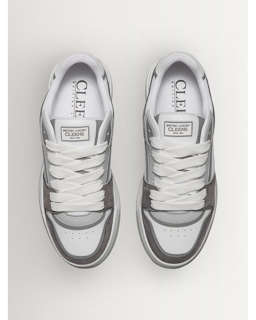 Cleens White Layup Trainers for men