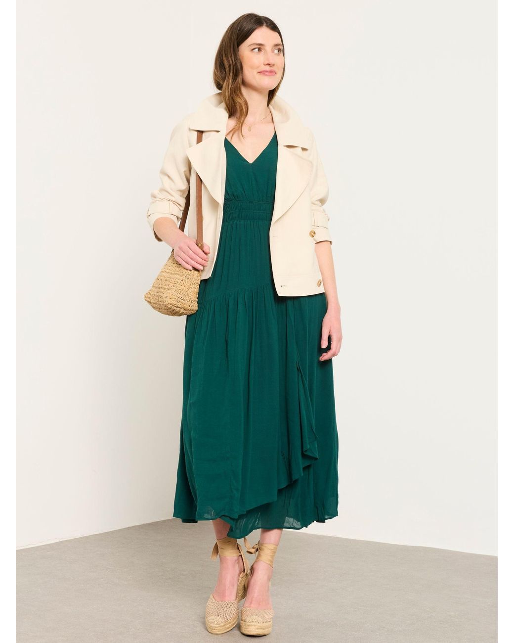 FatFace Yellow Fatface Maggie Midi Dress