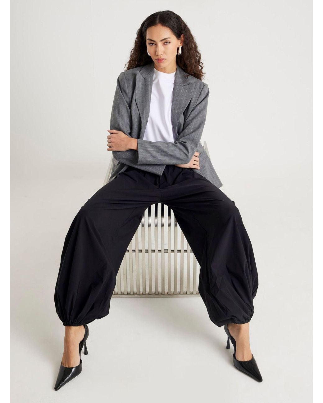 River Island Blue Elasticated Balloon Trousers
