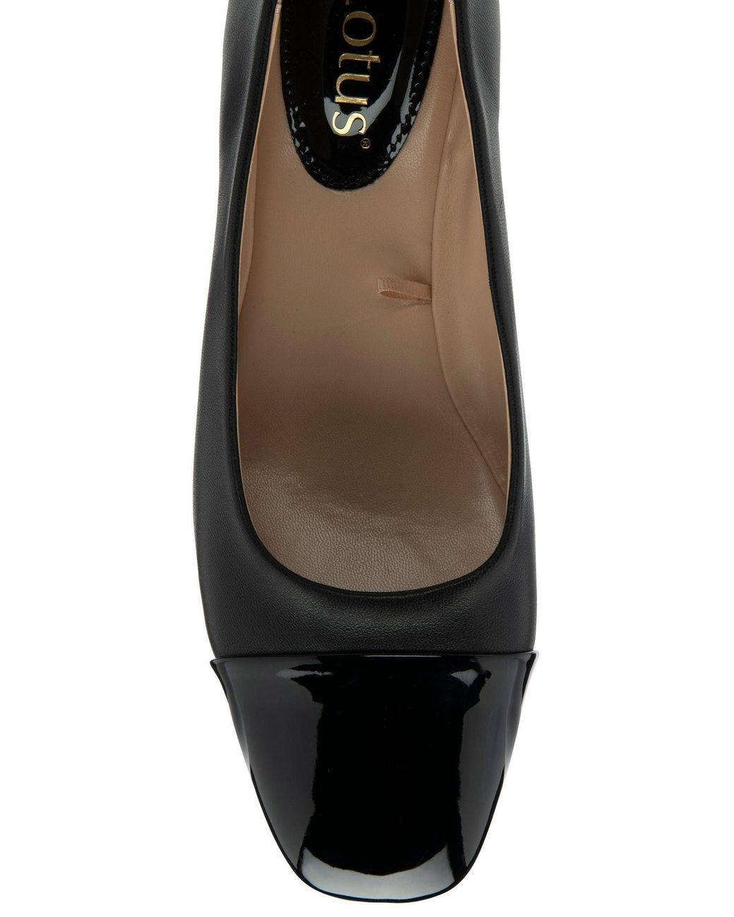 Lotus Black Leder Blockabsatzschuhe
