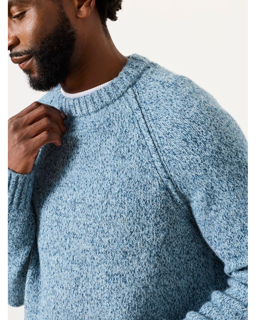FatFace Blue Deanston Crew Neck Jumper for men