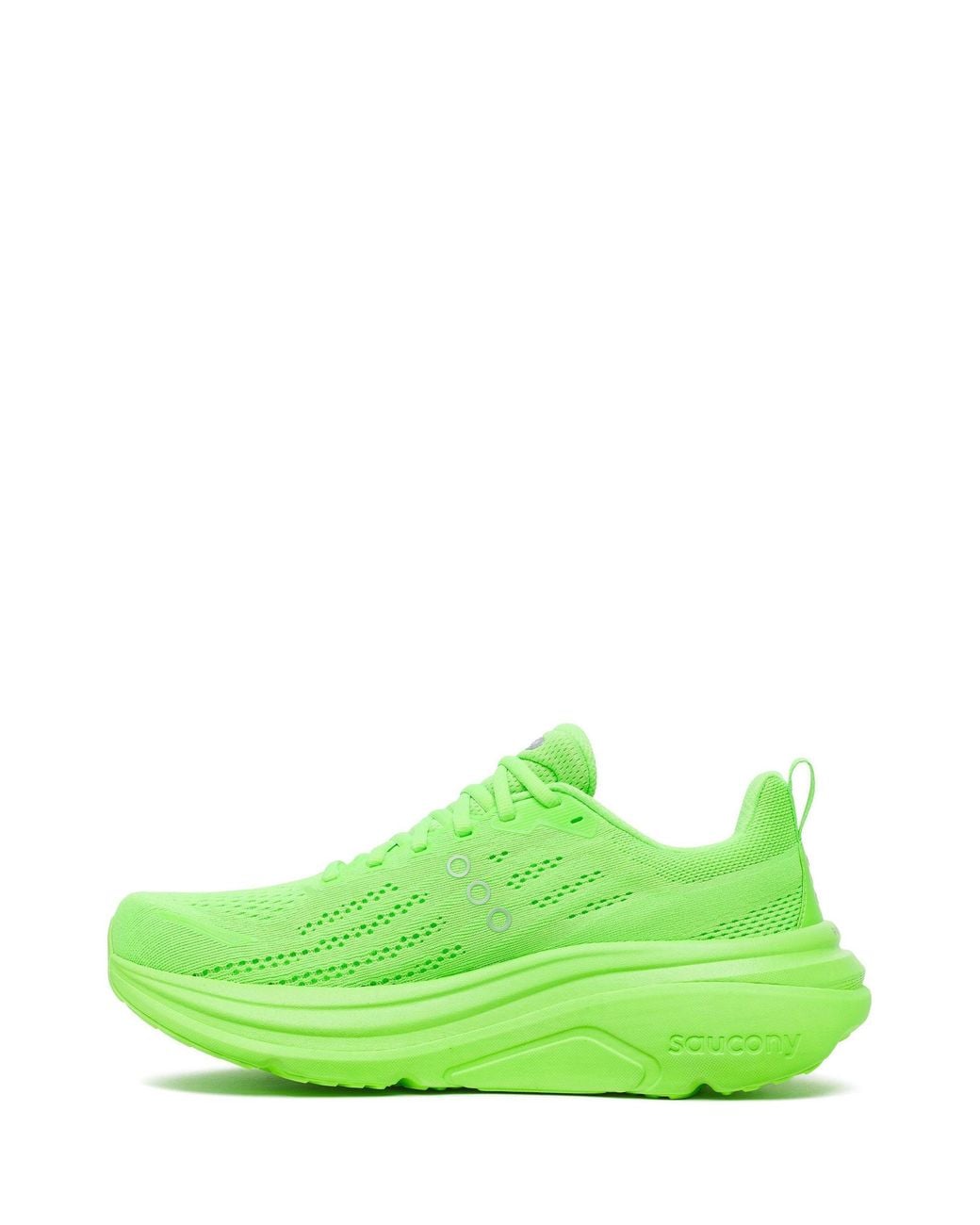 Saucony Green Neon Running Shoes With Breathable Mesh Upper for men